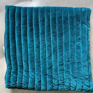 CB2 Luxurious Teal Velvet Quilt